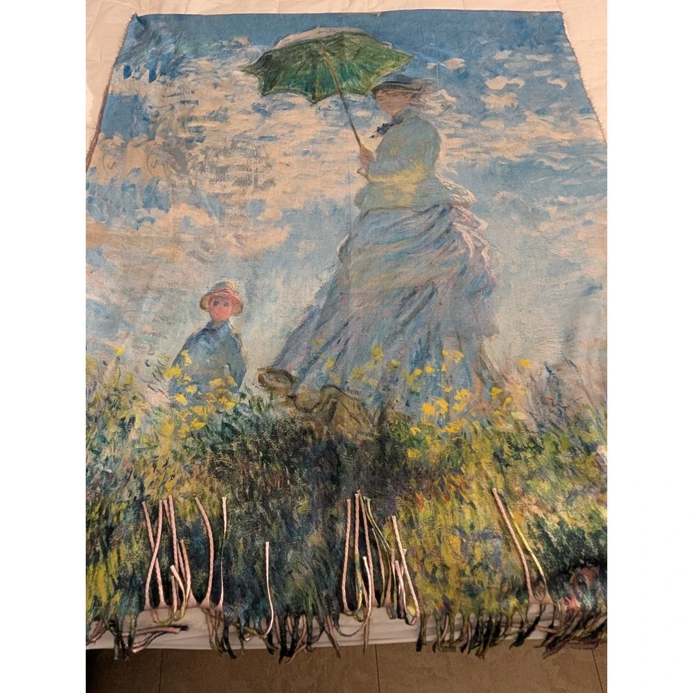 Soft Silk High Quality Scarf Madame Monet & Her Son‎ Print From USA Seller Gift